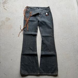 Y2K Jalate Insanely Cool Womens Flared Denim 3/4